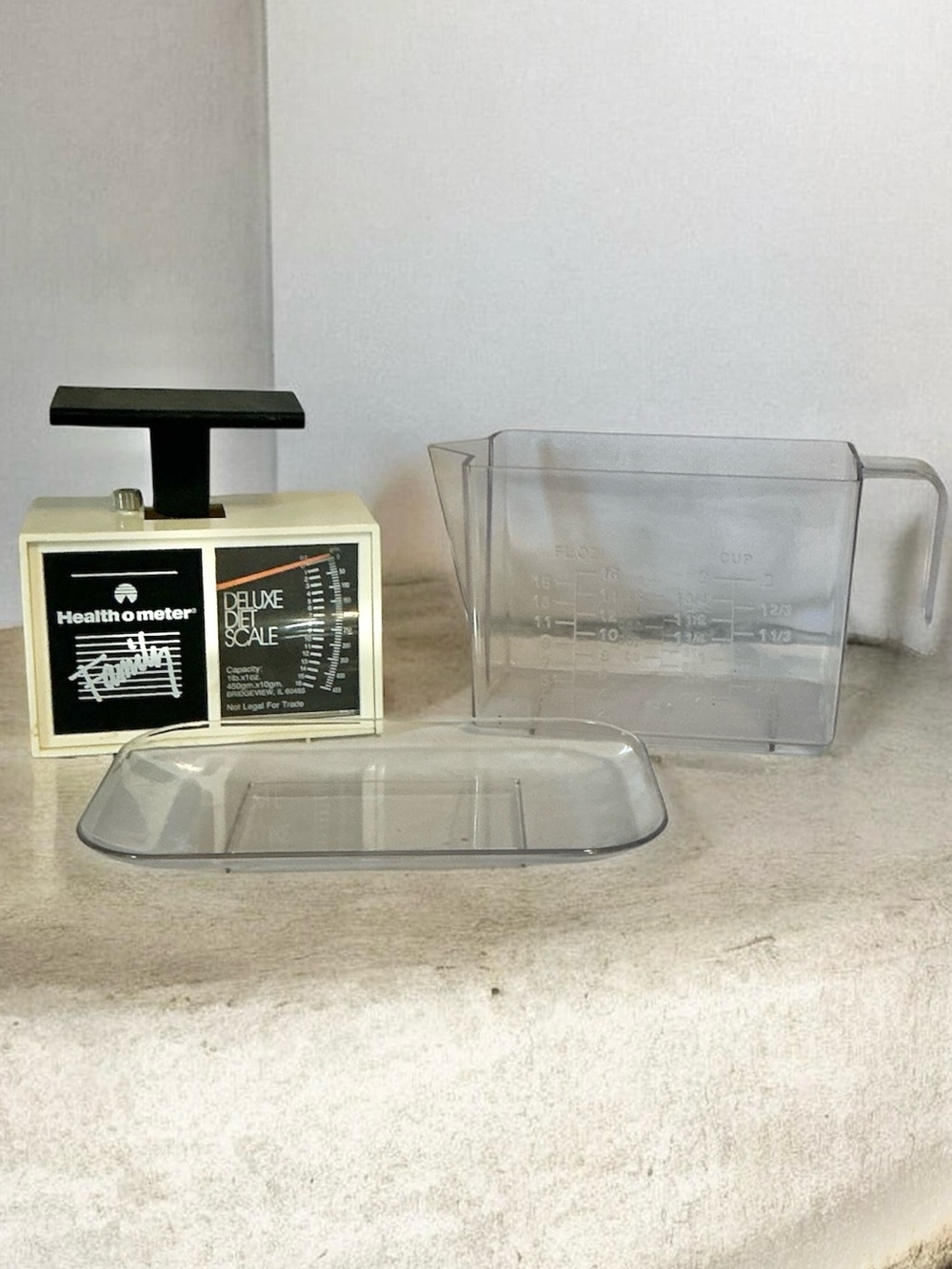 Vintage DELUXE DIET SCALE Health-O-Meter 3120 3-pc Set 1980’s Kitchen Scale